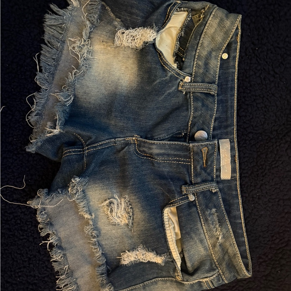 Distressed Denim Shorts